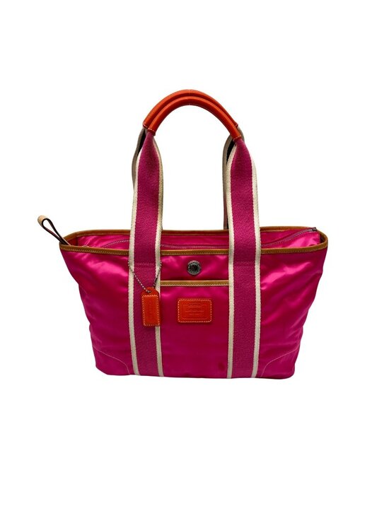Coach Handbags - Coach Bright Pink Nylon Hampton Tote Bag 1894